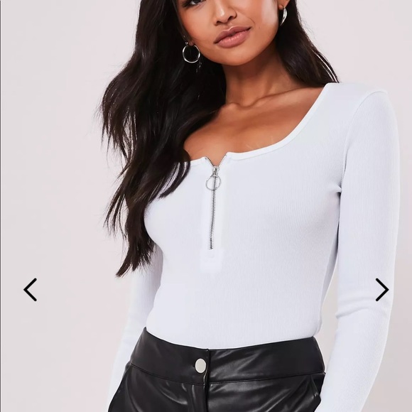 Missguided Tops - Missguided White Bodysuit